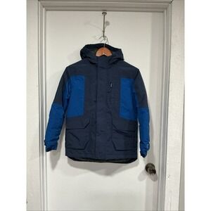 Lands End Boys Squall Winter Parka Jacket, Medium 10-12, Blue, Fleece Lined